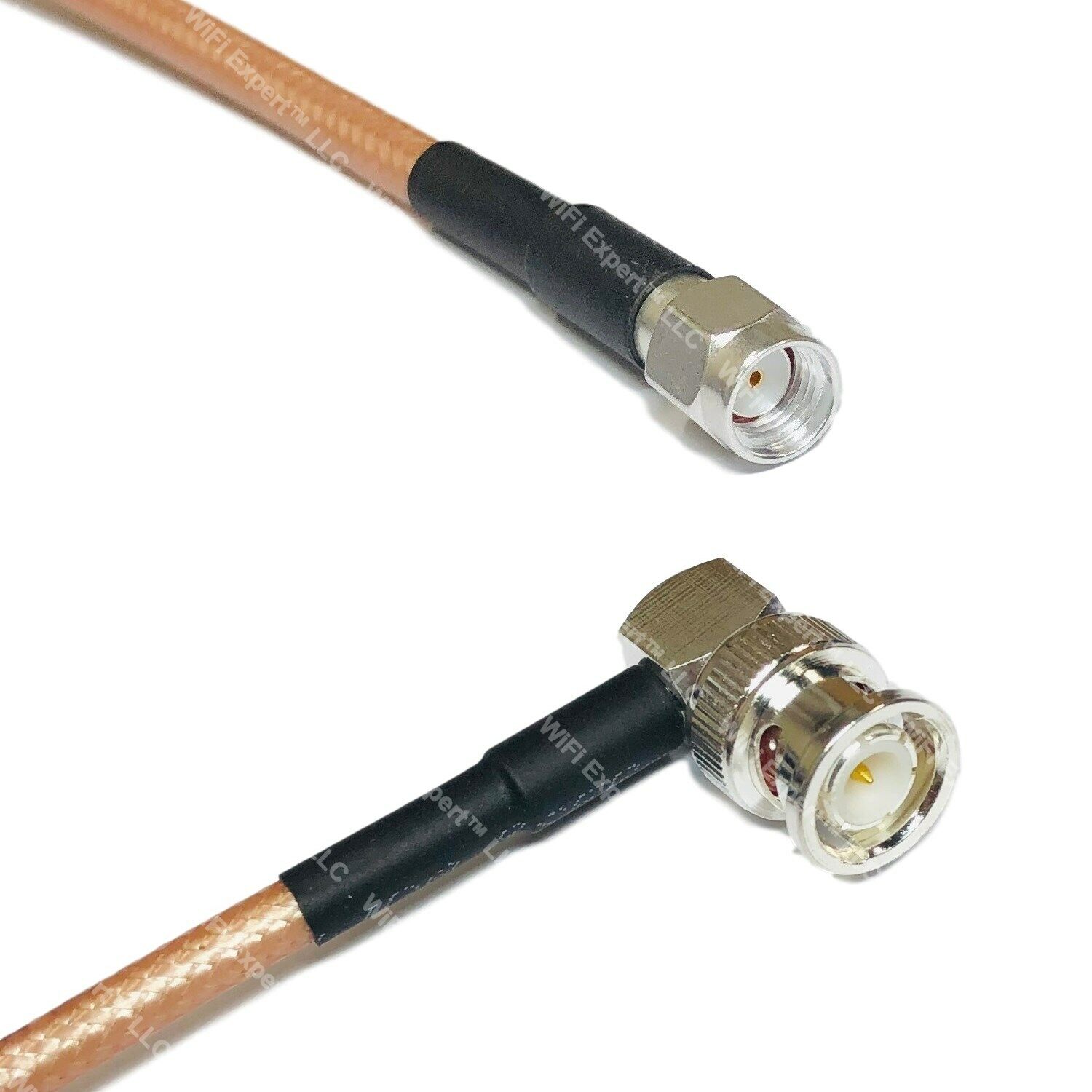RG142 Silver RP-SMA MALE to BNC MALE ANGLE Coax RF Cable USA Lot Super popularność rabatowa