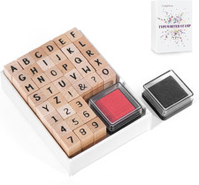 39 PCS Small Letter Stamps and Pad for Crafting, Clay Alphabet Wooden Rubber St