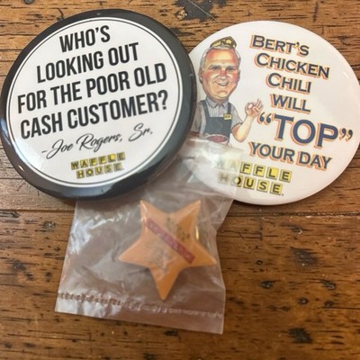 Waffle House Pins Lot of 3 Vintage New Old Stock Collectible Lapel Pins NOS HTF