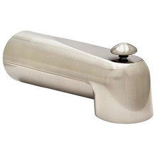 7 In. Reach Wall Mount Tub Spout with Diverter for Copper Pipe in Satin Nickel