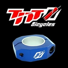TNT Bicycles Double-Bolt BMX Seat Post Clamp - 31.8mm & 28.6mm Blue
