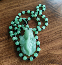 Green Jade Goldfish Shap Pendant Necklace Gift