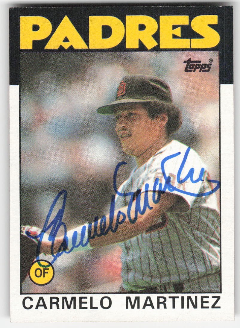 1986 Topps #67 Carmelo Martinez In Person Signed Auto 073254