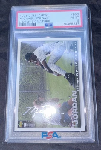 MICHAEL JORDAN 1995 UD COLLECTER’S CHOCE SILVER SIGNATURE #500  PSA 9 MINT