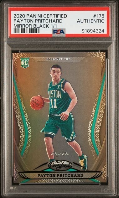 Payton Pritchard 2020-21 Certified Black Mirror #1/1 Rookie Card PSA AUTH