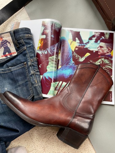 Hot Boots!_Dsquared2 Brown Vintage Cowboy Boots_42.5_US9.5_Retail $1,135