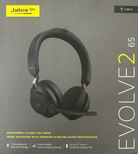 Jabra Evolve2 65 Wireless Bluetooth USB-A Noise Isolation Headband Headset Black