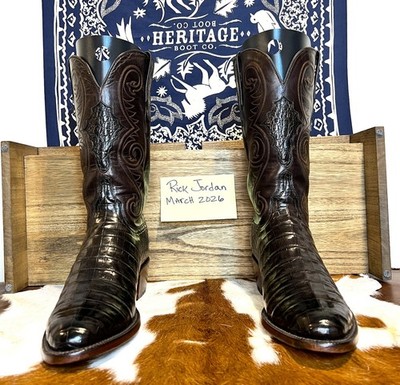 Lucchese GY Chocolate 'Jones' Ultra Caiman Belly Cowboy Boots in Men's 12B/11D