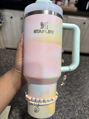 #ad Warm Serene Brushstrokes Stanley 40oz EEUC comes with all accessories $90.00