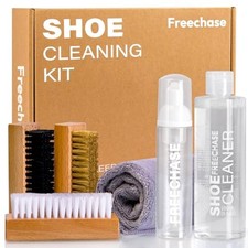 Shoe Cleaner Kit for Sneaker - 8.5 Oz Shoe Cleaning Kit with Shoe Brushes Brown