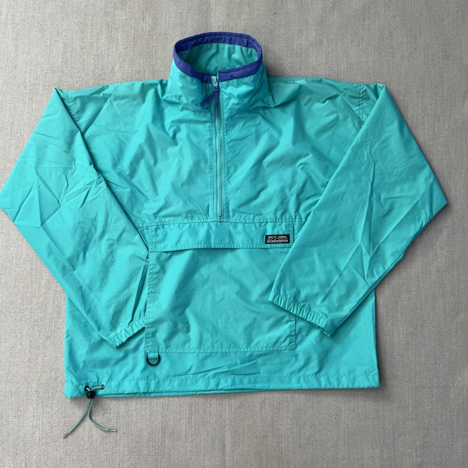 Vintage 90s White Sierra Outdoor Half Zip Anorak Windbreaker Top Men’s M Blue