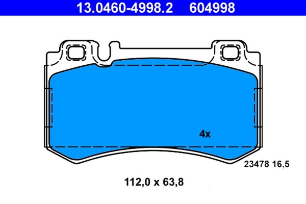 ATE Bremsbelagsatz Scheibenbremse 13.0460-4998.2 FüR Mercedes Klasse CLS R230 SL-image