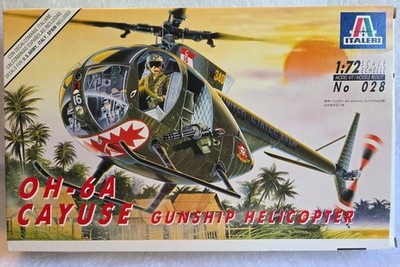 Italeri 1:72 OH-6A Cayuse Gunship Helicopter Model Kit #028 NEW