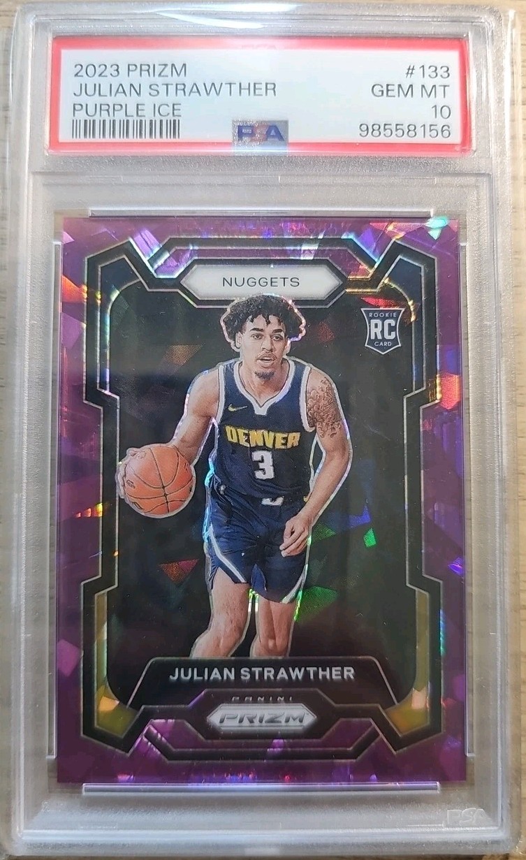 2023-24 Panini Prizm - Julian Strawther #133 Purple Ice Prizm 003/149 GEM MINT