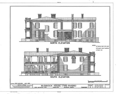 Nashville Tennessee McGavock House Two Rivers 1972 Historic Architecture