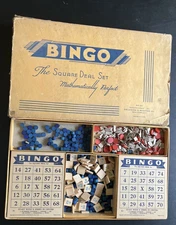 1936 Selchow & Righter Boardgame Bingo - The Square Deal Set Complete 89 years