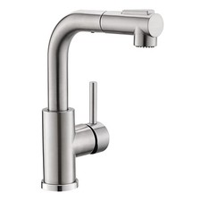 Modern Bar Sink Faucet for Kitchen Sink Single Handle with Pull Out Sprayer H...