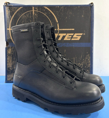 11 M NIB MENS BATES E03140 8'' DURASHOCKS LACE-TO-TOE SIDE ZIP BOOTS BLACK
