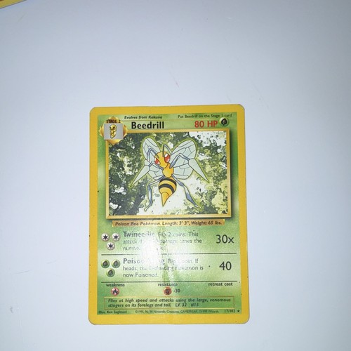 Wizards of the Coast Beedrill 17/102 Base Set Shadowless Rare Pokemon TCG 1999
