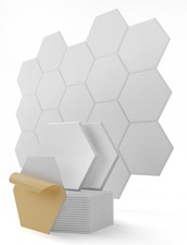 Hexagon Acoustic Wall Panels Self-Adhesive, 18 Pack Sound Absorbing Tiles for...