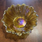Indiana Glass Sunflower Carnival Marigold Glass Bowl Vintage. Candy Bowl.