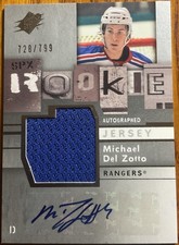 2009-10 SPx Rookie Jersey Autograph Michael Del Zotto #170 #’d 728/799