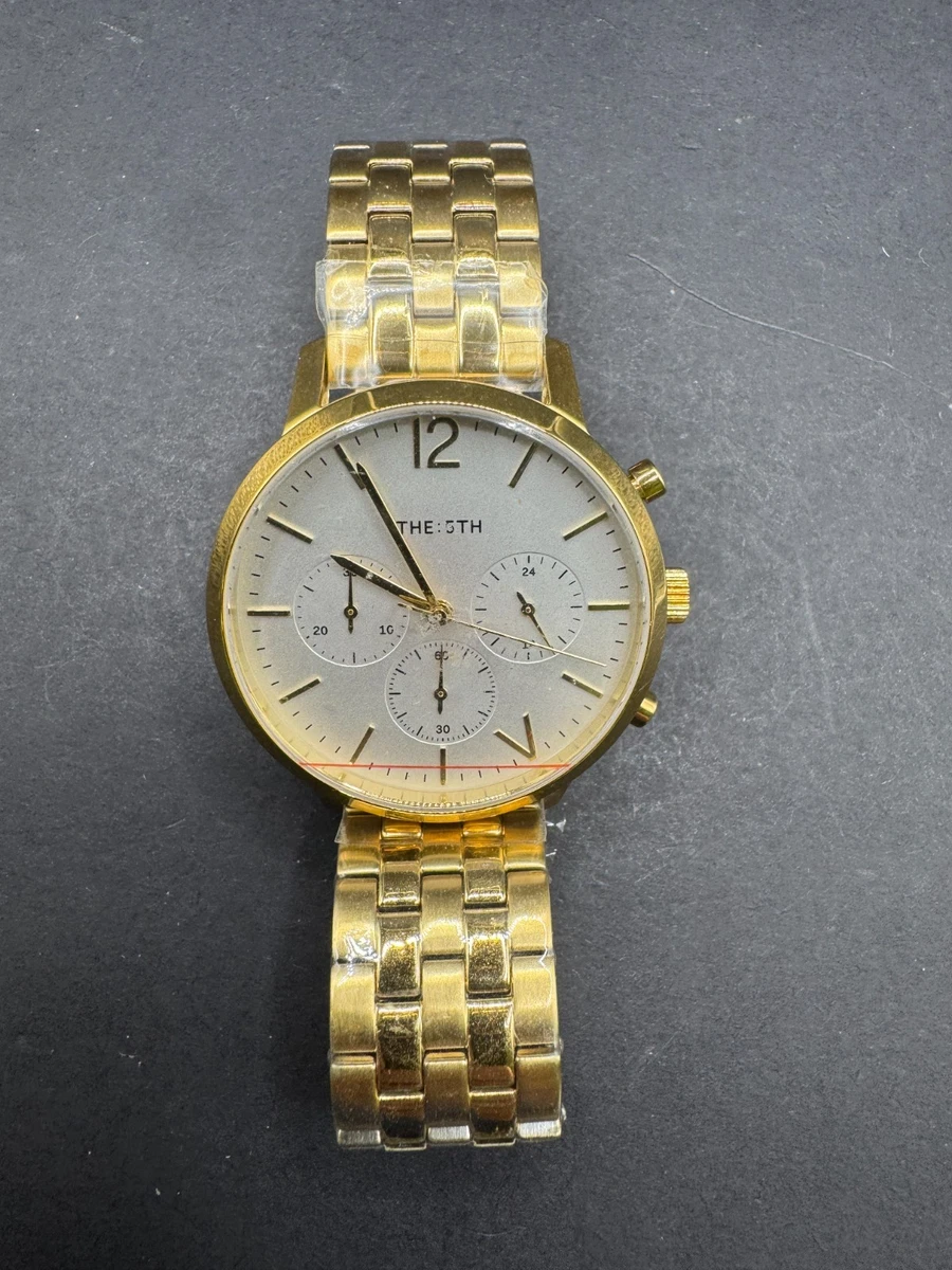 The 5th London Unisex Watch Gold Tone Stainless Steel White Face 38MM Brand New The 5th London Unisex Watch Gold Tone Stainless Steel White  main image 4