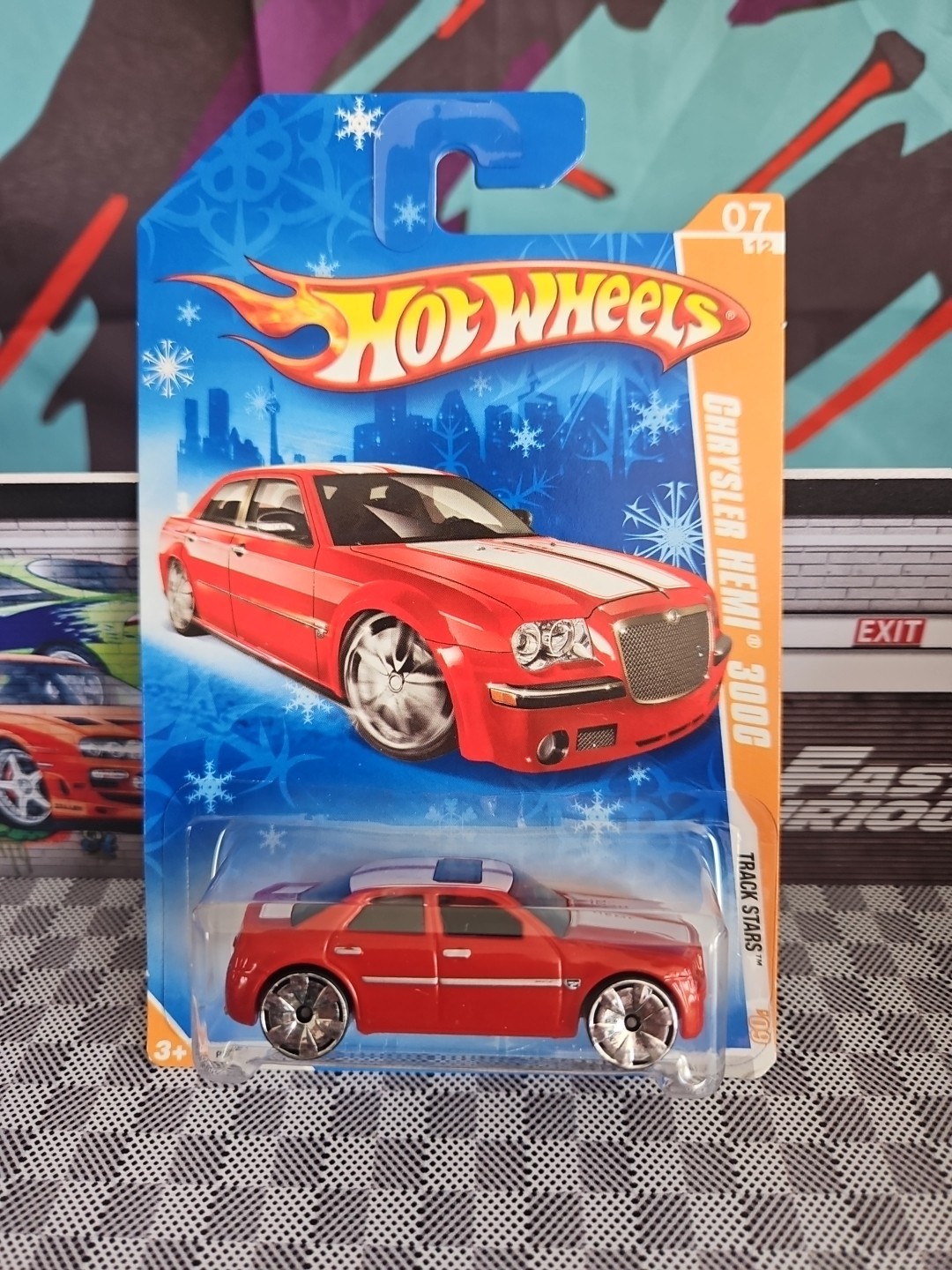 Hot Wheels Chrysler Hemi 300C Track Stars 2009 Rare VHTF Snowflake Card New Mint
