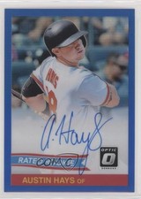 2018 Panini Donruss Optic Blue Prizm 8/50 Austin Hays #84S-AH Auto s3g