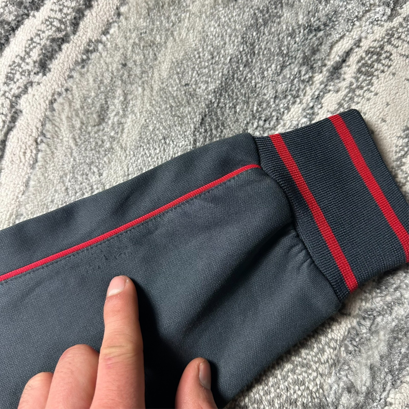 VTG Nike x Manchester United Grey Oversized Size Medium Funnel Neck Track Jacket image 4