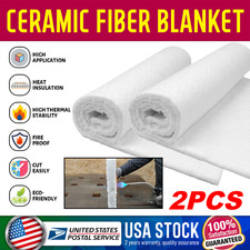 2SET Ceramic Fiber Insulation Blanket, 2500F, Fireproof Insulation 10mm 24"x 47  
