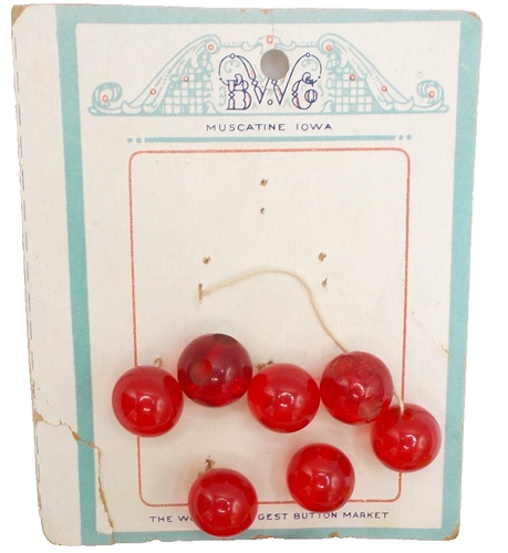 27 Vintage BAKELITE Plastic Pristal Ball Buttons Red Yellow Black Green Brown - Picture 12 of 13