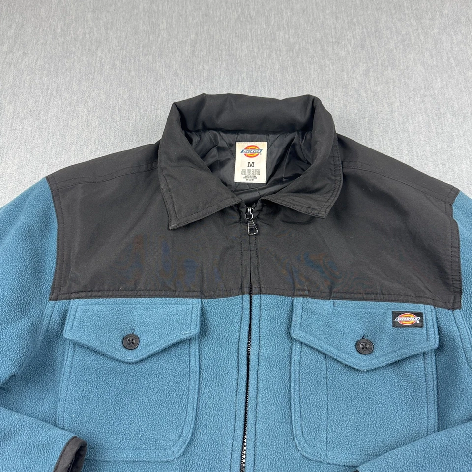 Dickies Jacket Mens Medium Blue Black Full Zip Fleece Coat Workwear Outdoor - Image 2 of 4