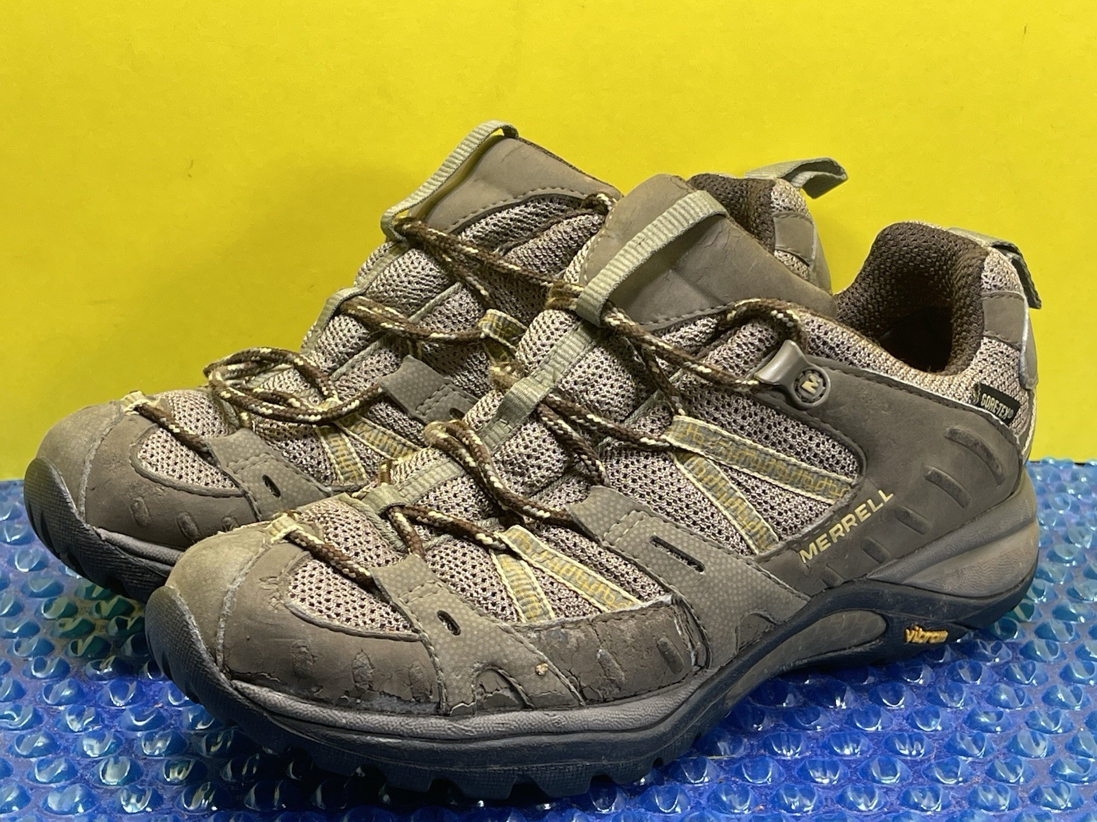 Scarpe Merrell donna 6 5 sirena sport escursionismo verde oliva pelle Gore Tex J16000