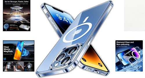 Coque Magnétique Ultra Transparente, Jamais Jaune pour iPhone 14 Pro Max - 12FT Testée Drop - Photo 2 sur 9