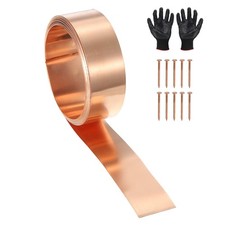 Copper Sheet Roll 0.8" x 10 Ft 24 Gauge 0.5mm Thickness DIY 1 Pack, Copper 