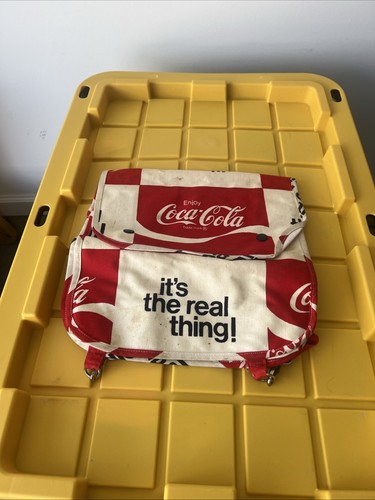 Vintage Coca-Cola Backpack Bag Advertising Logo "It's The Real Thing" 1970s