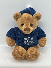 Vintage Stuffed Teddy Bear Plush SAKS Fifth Avenue with Blue Hat Sweater