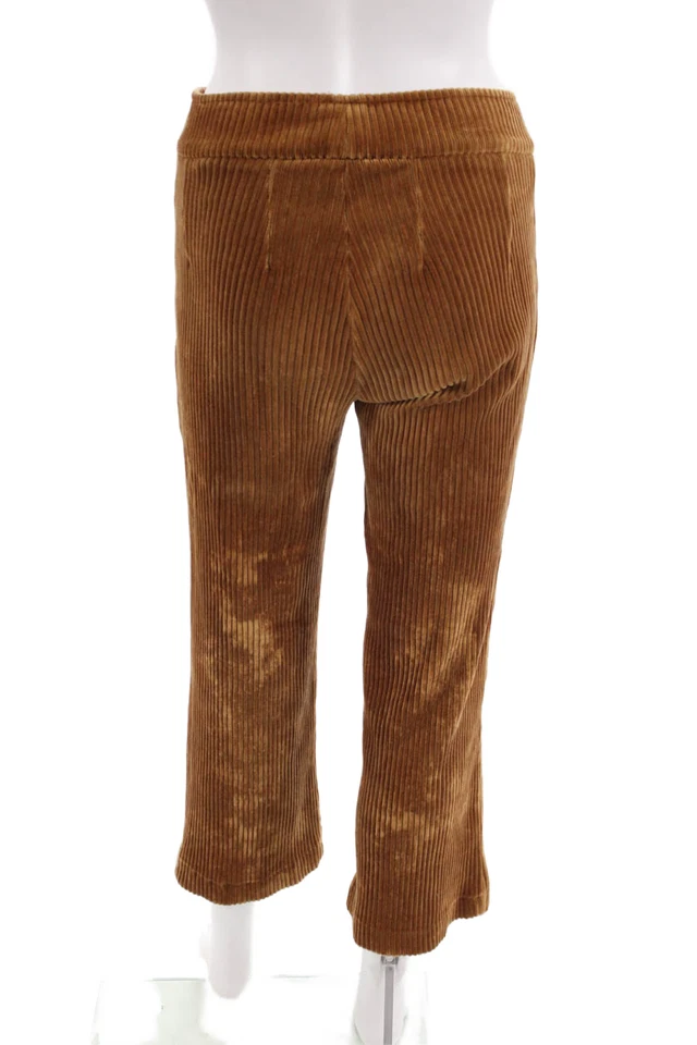 Pantalones recortados a rayas marrones Avenue Montaigne para mujer talla 2 Foto 3 de 4