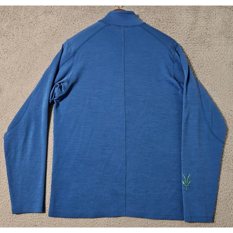 Ibex Vintage Wool 1/2 Zip Sweater Blue Made in USA Men's Size Medium - Image 2 of 4
