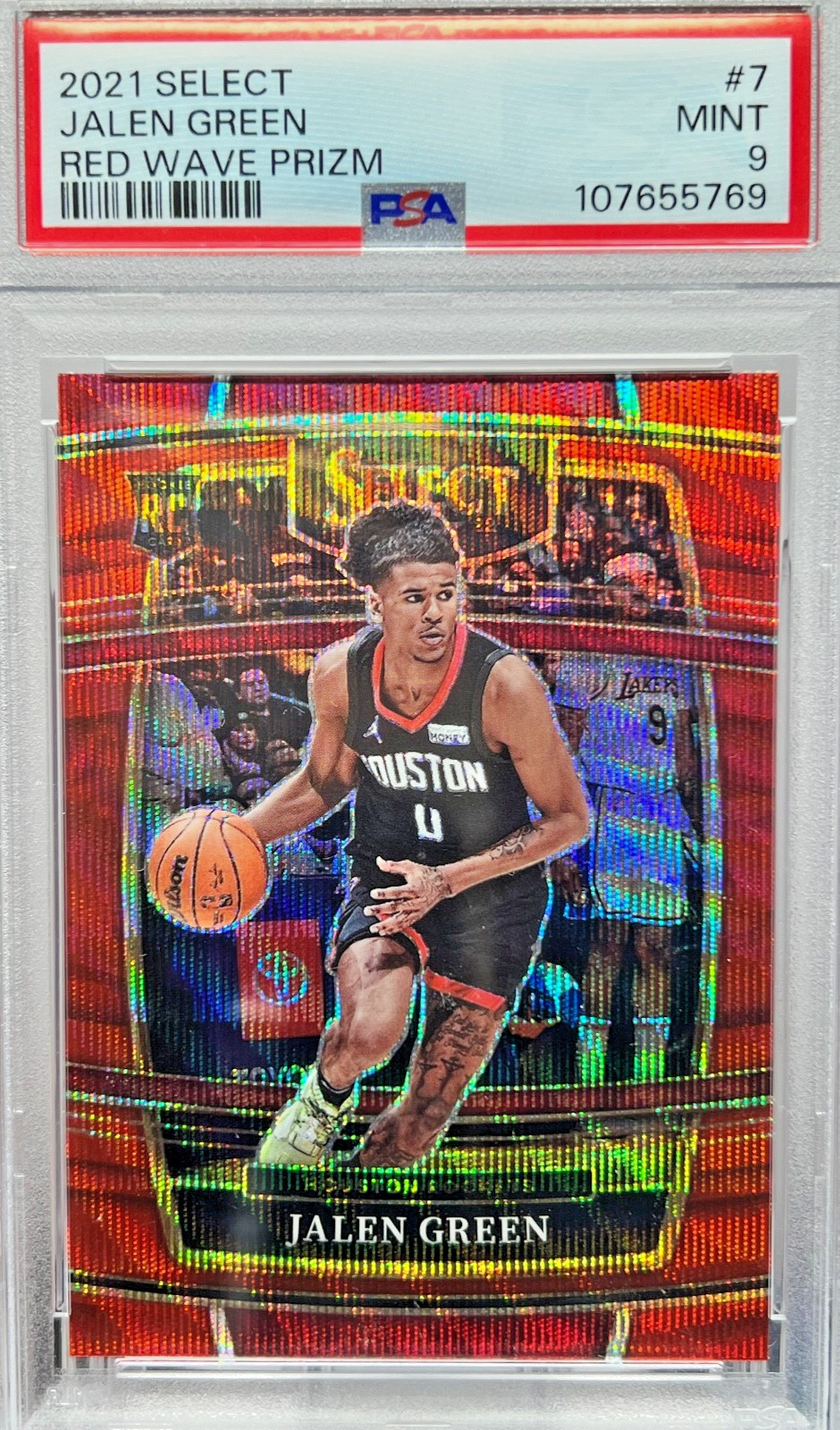 2021-22 Select Jalen Green Red Wave Prizm Rookie PSA 9 #7