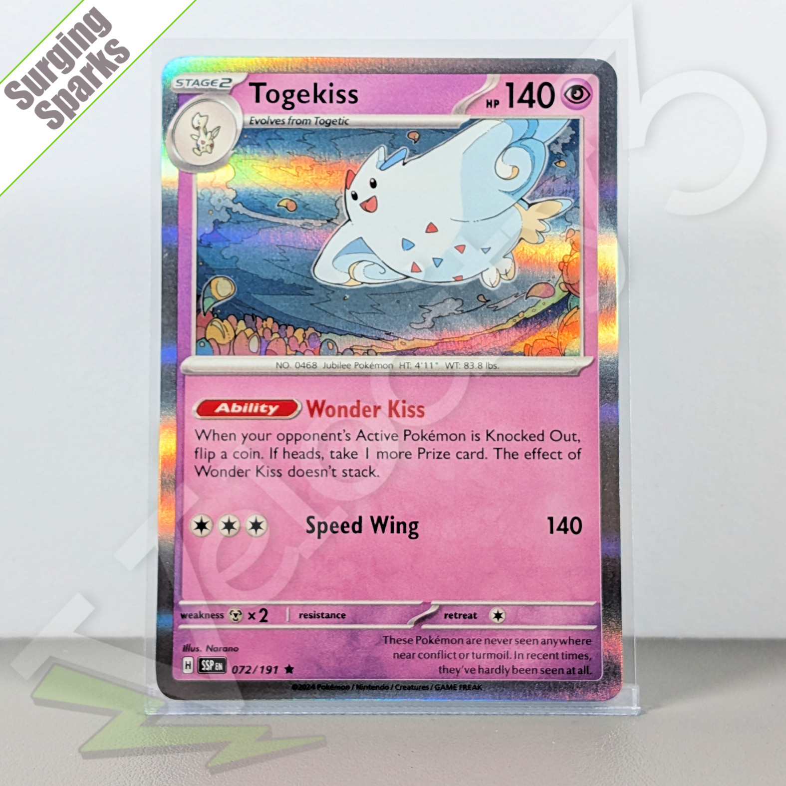 Pokemon TCG Card - Togekiss 72/191 Holo Rare | Surging Sparks (2024) SSP | Mint