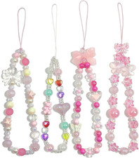 Phone Charms Cute Beaded Phone Lanyard Wrist Strap Aesthetic Cellphone Keychain