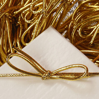 16'' Gold Metallic Stretch Loops With Bows - 50 Pack (442916)