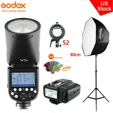 US Godox V1-N TTL HSS Speedlite Flash+X1T-N Trigger Umbrella Softbox For Nikon