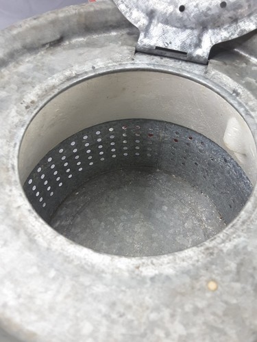 VINTAGE FALLS CITY NO. 710 DYLITE FLOAT galvanized metal MINNOW BUCKET - Afbeelding 4 van 8