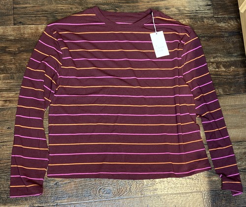 Women's Striped Long Sleeve Shirt, Size 