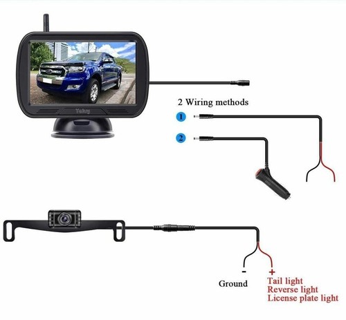 Kit fotocamera e monitor di backup LCD 1080p wireless impermeabile 5" camion camper auto DC - Foto 6 di 7