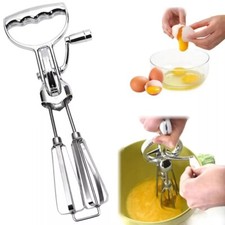 Hand Crank Egg Beaters Stainless Steel Double Heads Egg Whisk Food Mixer