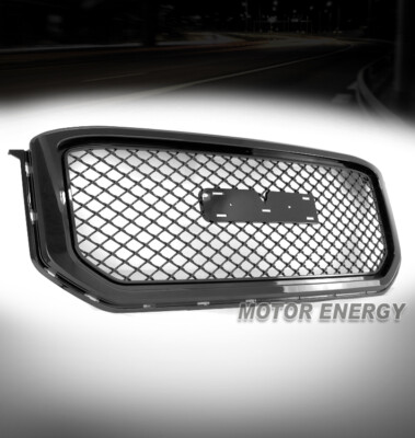 Front Upper Grille For 2015-2020 GMC Yukon XL Denali - Black ABS Performance Grille